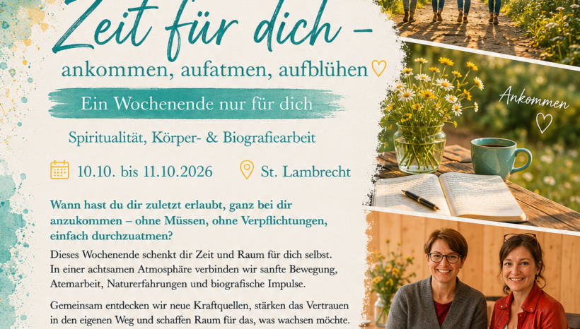 ZEIT für dich – ankommen, aufatmen, aufblühen